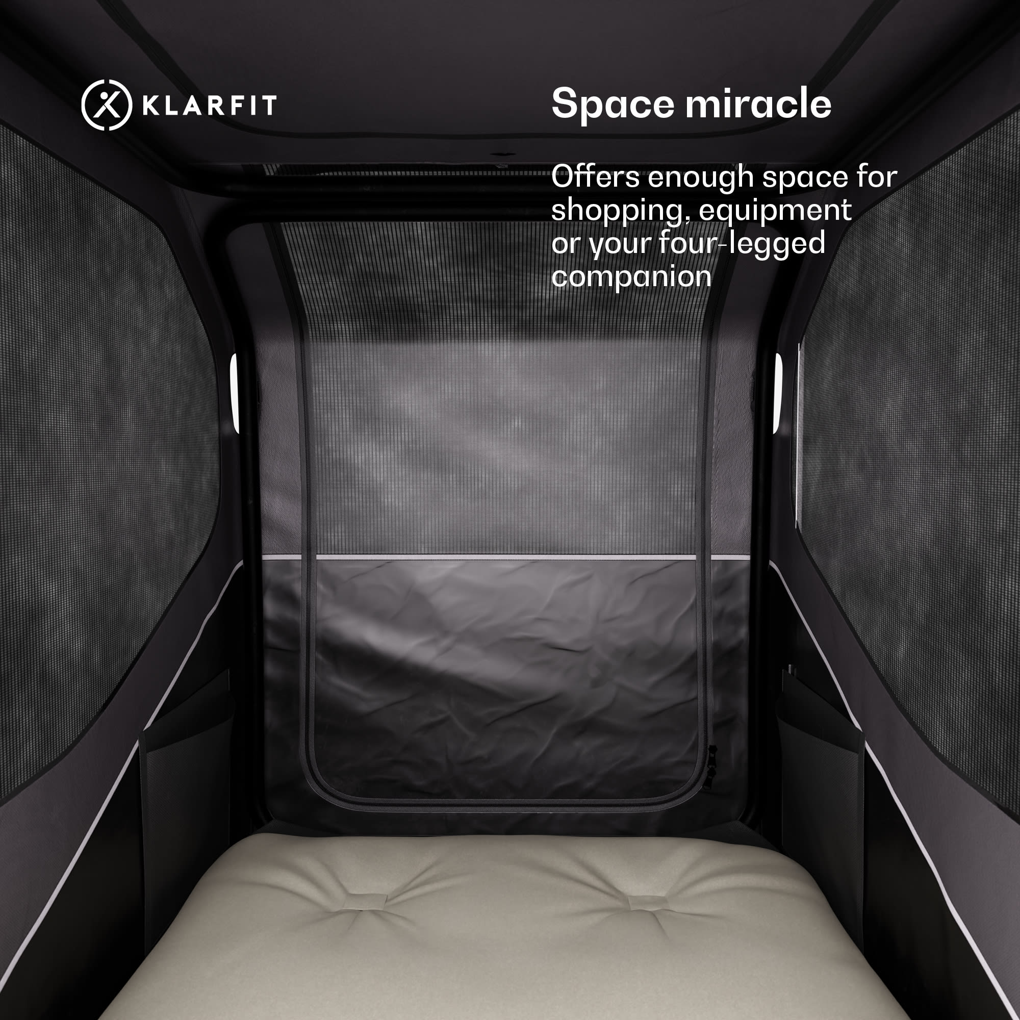 KLARFIT Goldie Buggy, príves na bicykel, 324 l, max. 40 kg, skladací, odolný voči poveternostným vplyvom – Obrázok 3