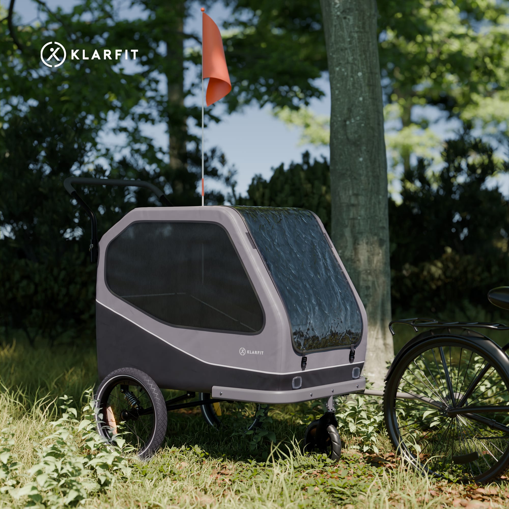 KLARFIT Goldie Buggy, príves na bicykel, 324 l, max. 40 kg, skladací, odolný voči poveternostným vplyvom – Obrázok 5