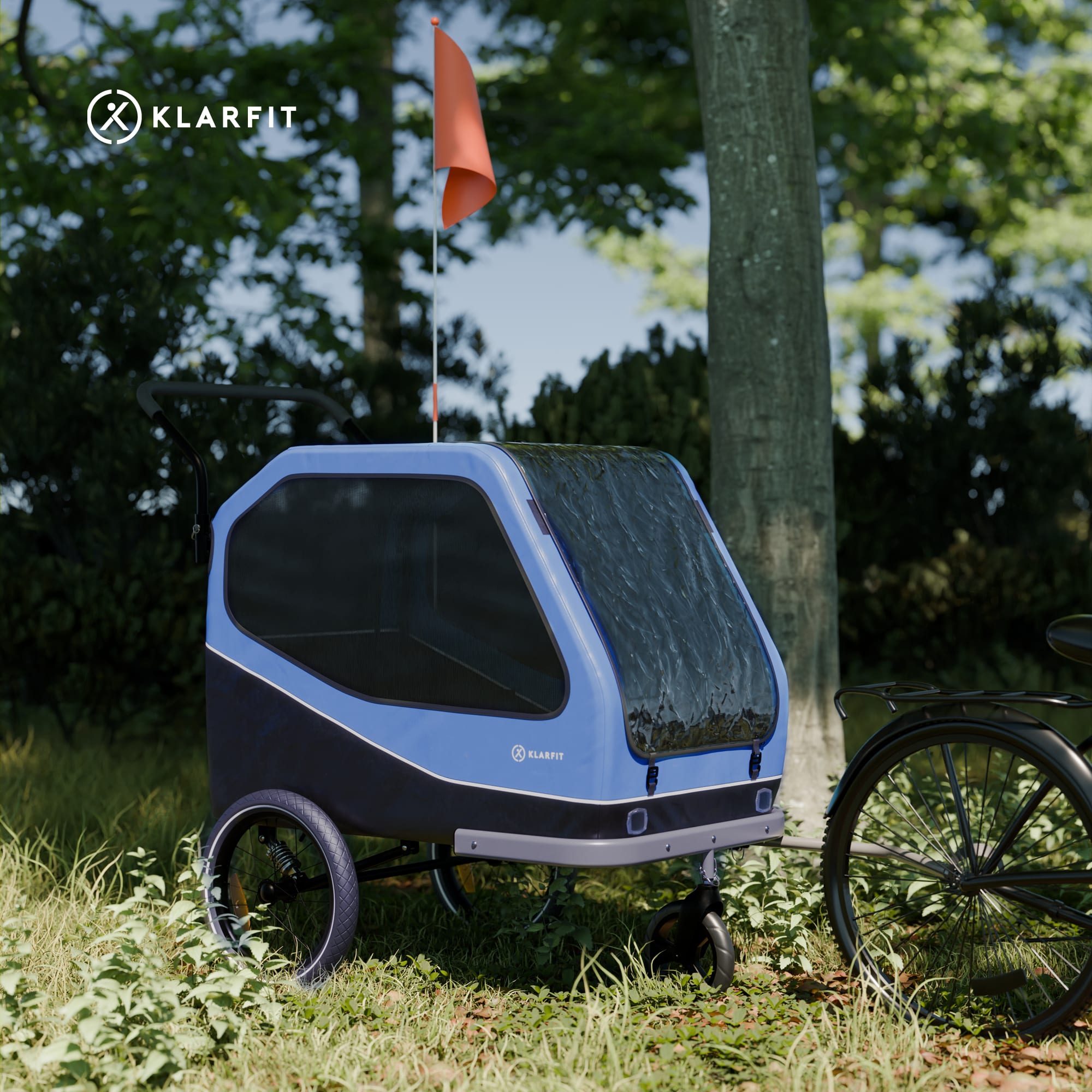 KLARFIT Goldie Buggy, príves na bicykel, 324 l, max. 40 kg, skladací, odolný voči poveternostným vplyvom – Obrázok 5