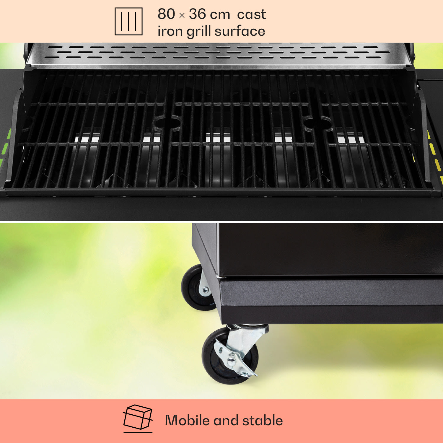 Klarstein Valdosta 6.1, plynový gril, 6+1 horákov, celkový výkon 19,3 kW – Obrázok 4