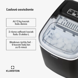 Klarstein Caldwell, výrobník ľadu, 12 kg/24 h, nádrž 1,3 l