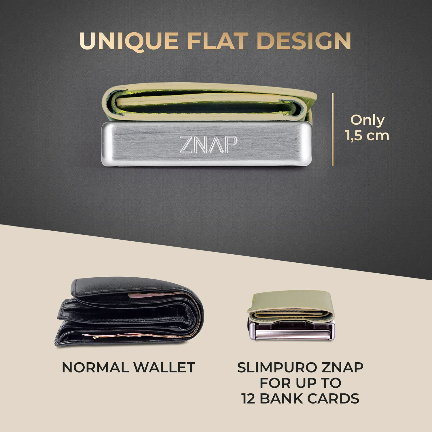 Slimpuro ZNAP Slim Wallet, 8 kariet, priehradka na mince, 8,9 x 1,5 x 6,3 cm (Š x V x H), ochrana RFID – Obrázok 4