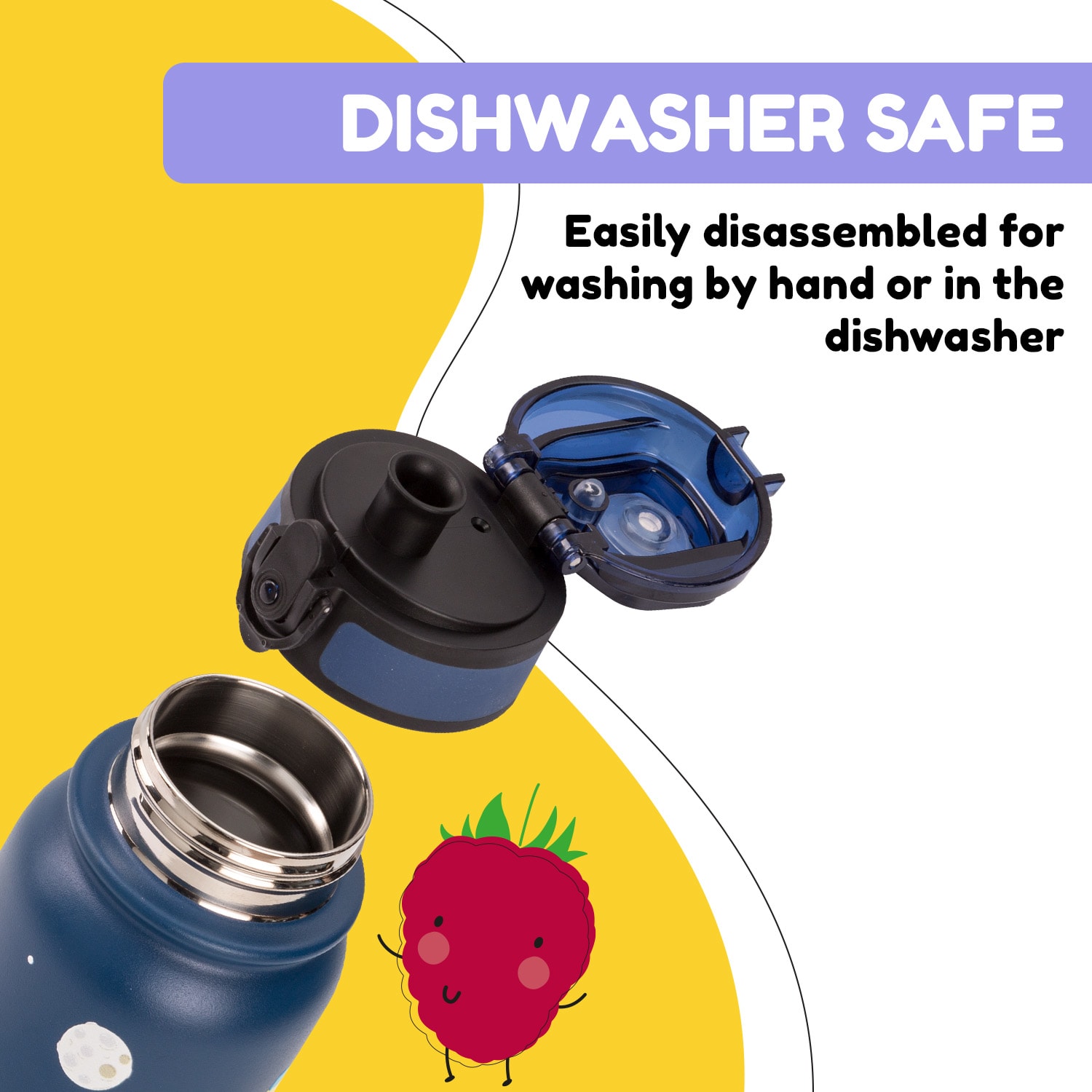 Klarstein Wakaba termoska 550 ml z nehrdzavejúcej ocele Tritan BPA-Free – Obrázok 3