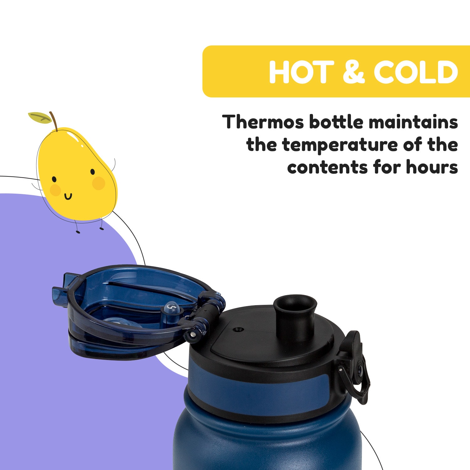 Klarstein Wakaba termoska 550 ml z nehrdzavejúcej ocele Tritan BPA-Free – Obrázok 4