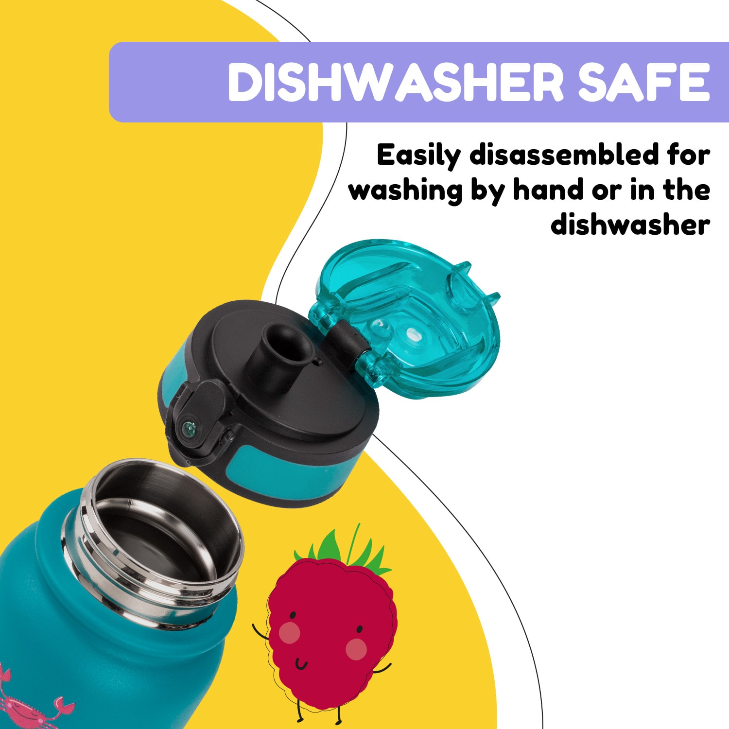 Klarstein Wakaba termoska 550 ml z nehrdzavejúcej ocele Tritan BPA-Free – Obrázok 3