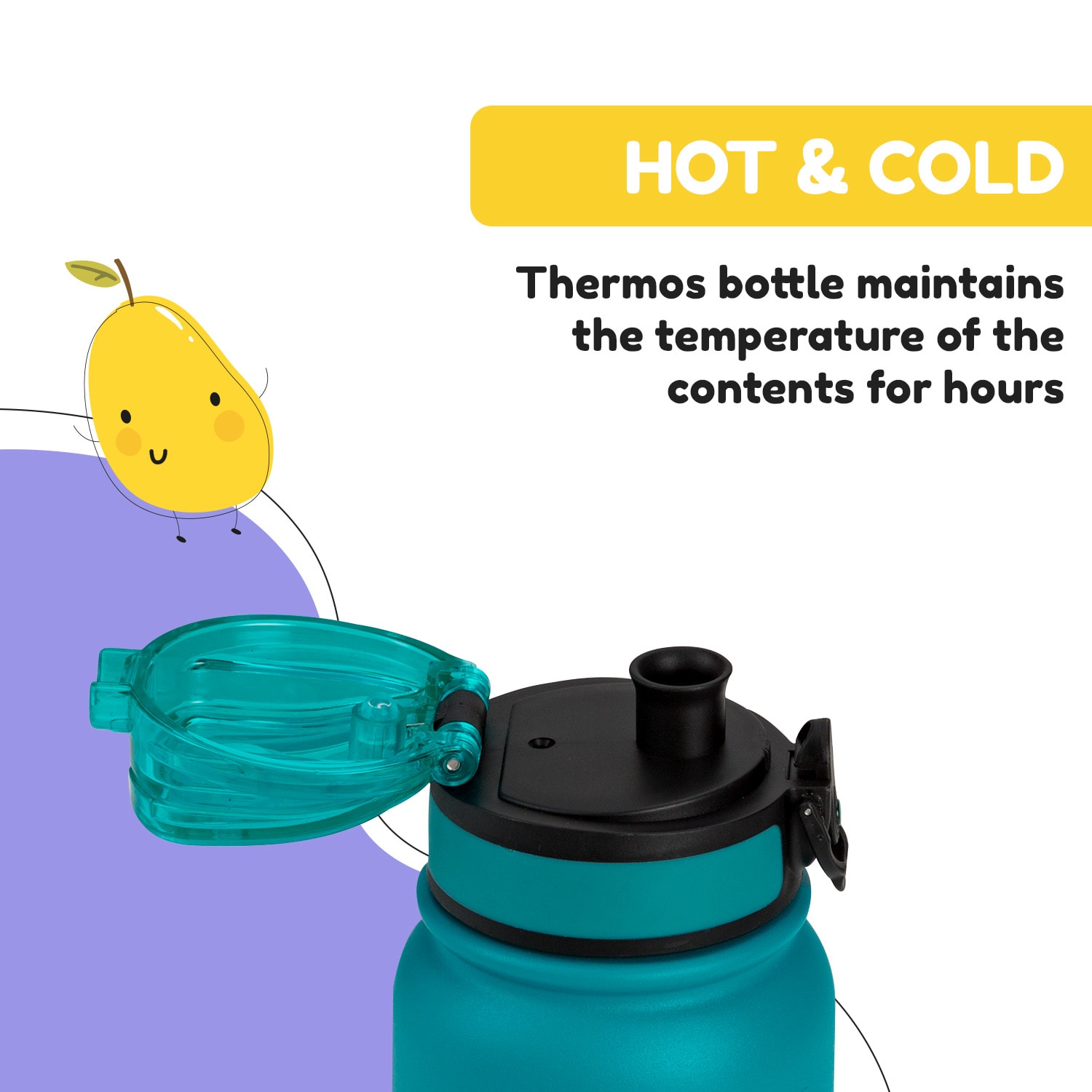 Klarstein Wakaba termoska 550 ml z nehrdzavejúcej ocele Tritan BPA-Free – Obrázok 4