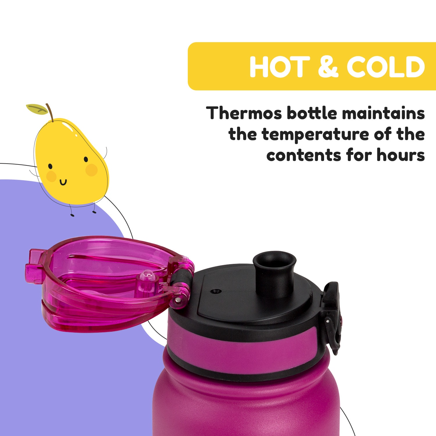 Klarstein Wakaba termoska 550 ml z nehrdzavejúcej ocele Tritan BPA-Free – Obrázok 4