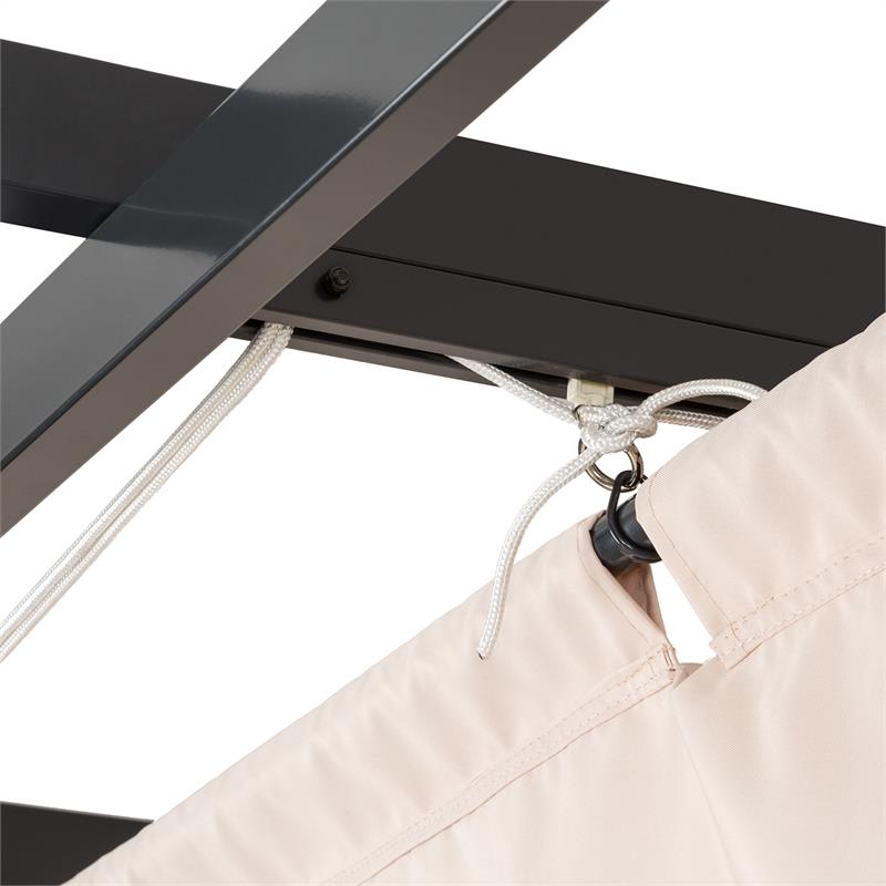 Blumfeldt Pantheon, pergola, prístrešok, 3 x 6 m, hliník, strieška proti slnku, polyester, béžová – Obrázok 3