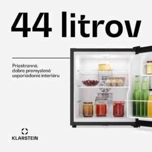 Klarstein Matterhorn 44, mini chladnička, 44 litrov, 35 dB, kompaktná, uzamykateľná