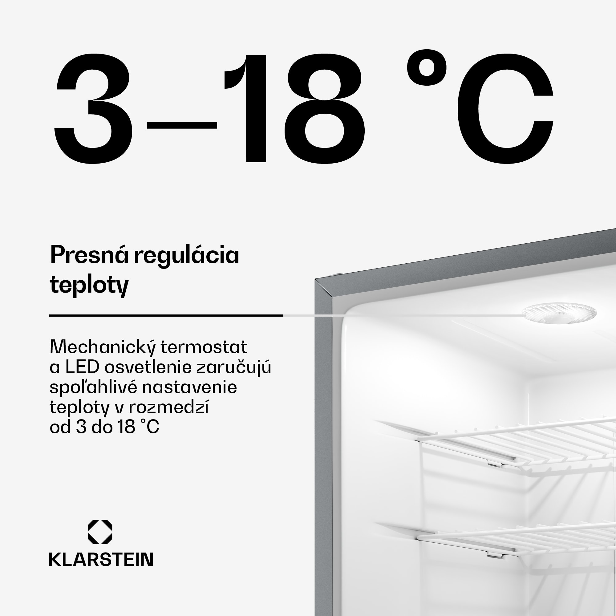 Klarstein Matterhorn 44, mini chladnička, 44 litrov, 35 dB, kompaktná, uzamykateľná – Obrázok 3