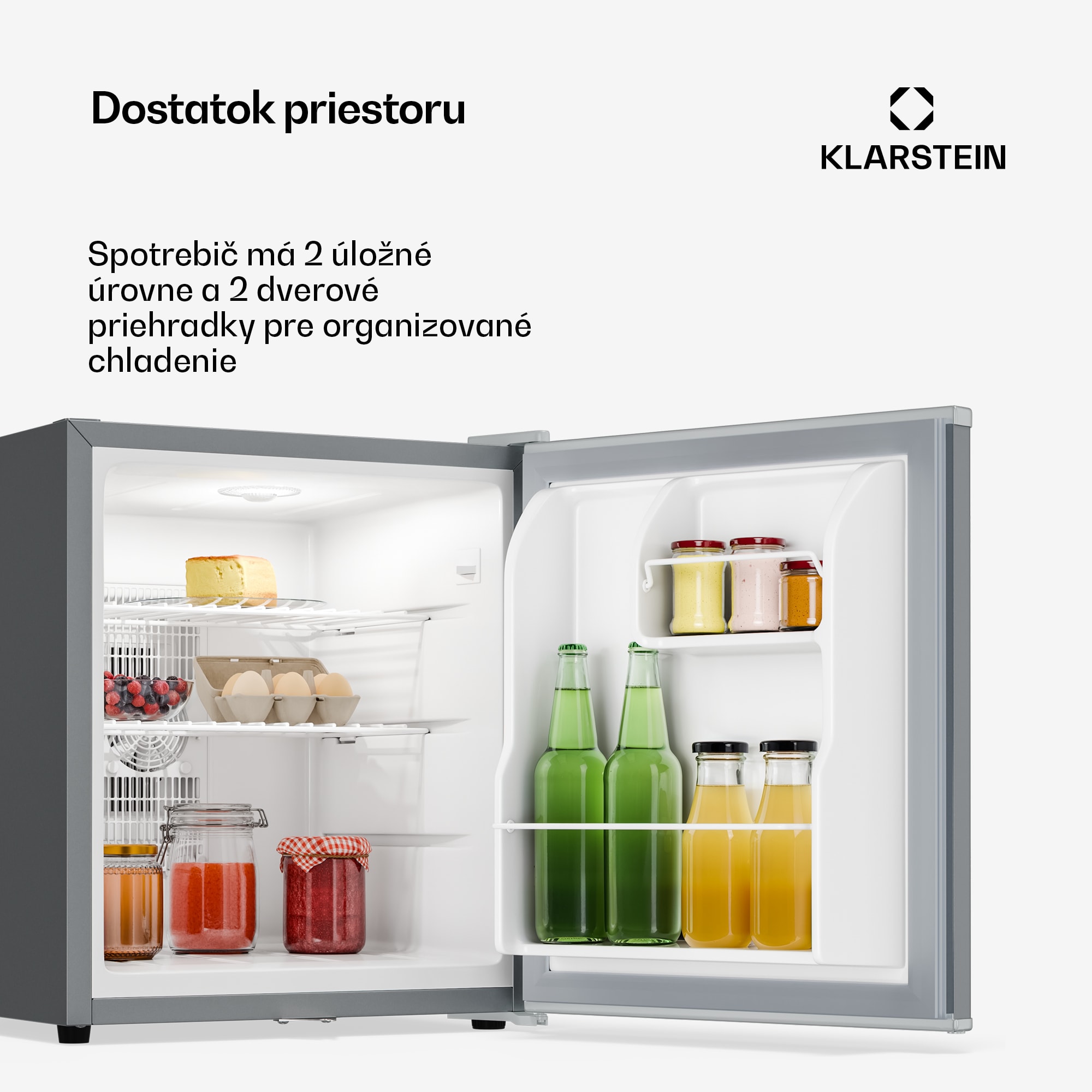 Klarstein Matterhorn 44, mini chladnička, 44 litrov, 35 dB, kompaktná, uzamykateľná – Obrázok 4