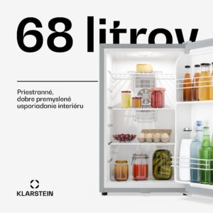 Klarstein Matterhorn 68, mini chladnička, 68 litrov, 35 dB, kompaktná, uzamykateľná