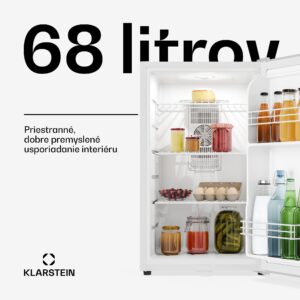 Klarstein Matterhorn 68, mini chladnička, 68 litrov, 35 dB, kompaktná, uzamykateľná