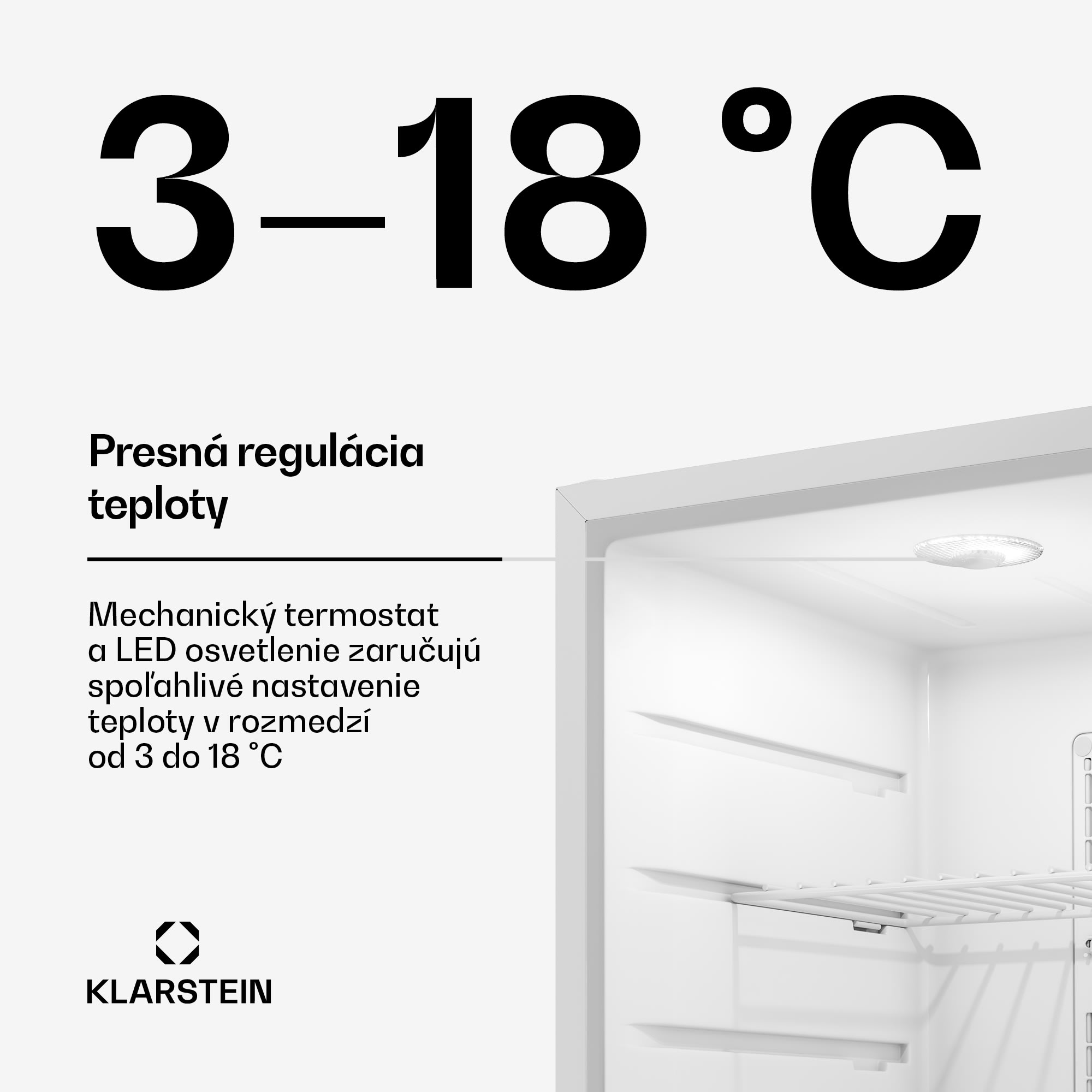 Klarstein Matterhorn 68, mini chladnička, 68 litrov, 35 dB, kompaktná, uzamykateľná – Obrázok 3