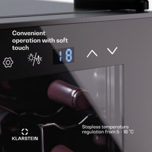 Klarstein Shiraz 8 Uno, vertikálna chladnička na víno, 8 fliaš, 8 - 18 °C, dotykové ovládanie