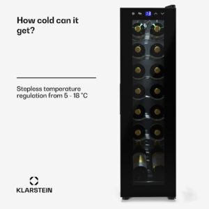 Klarstein Shiraz 14 Slim Uno chladnička na víno 14 fliaš 5 - 18 °C dotykové ovládanie