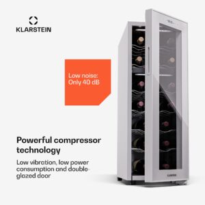 Klarstein Shiraz 18 Duo, chladnička na víno, 2 zóny, 53 l/18 fliaš, 5-18 / 5-18 °C, dotykové ovládanie