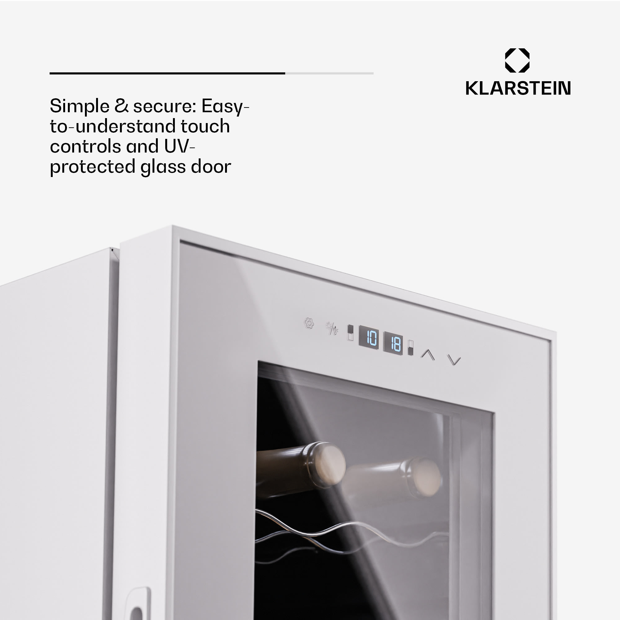 Klarstein Shiraz 18 Duo, chladnička na víno, 2 zóny, 53 l/18 fliaš, 5-18 / 5-18 °C, dotykové ovládanie – Obrázok 4