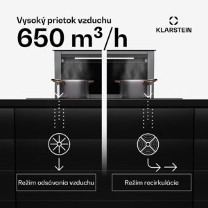 Klarstein Royal Flush Eco Slim 60, digestor, 60 cm, 650 m³/h, EEK A