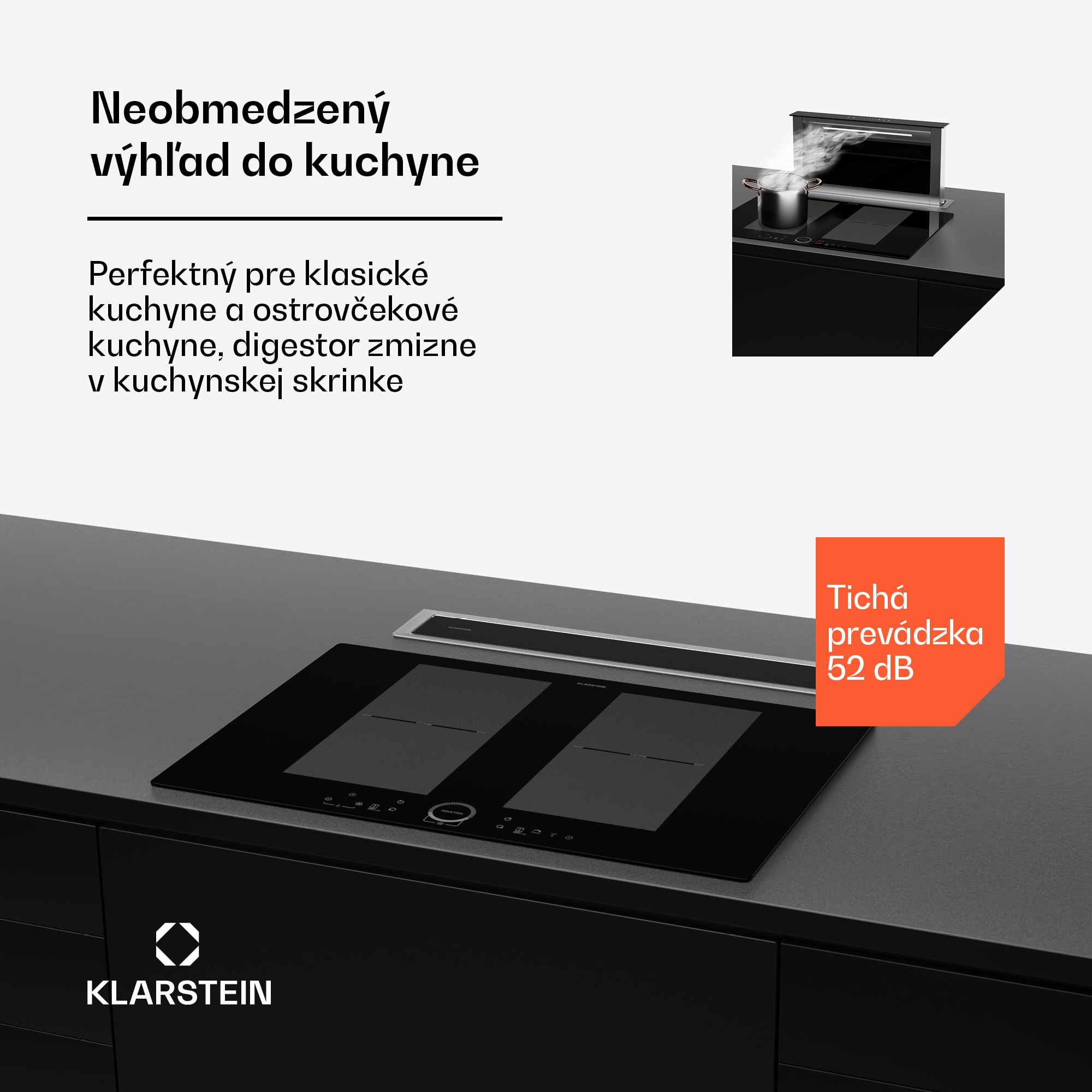 Klarstein Royal Flush Eco Slim 60, digestor, 60 cm, 650 m³/h, EEK A – Obrázok 2