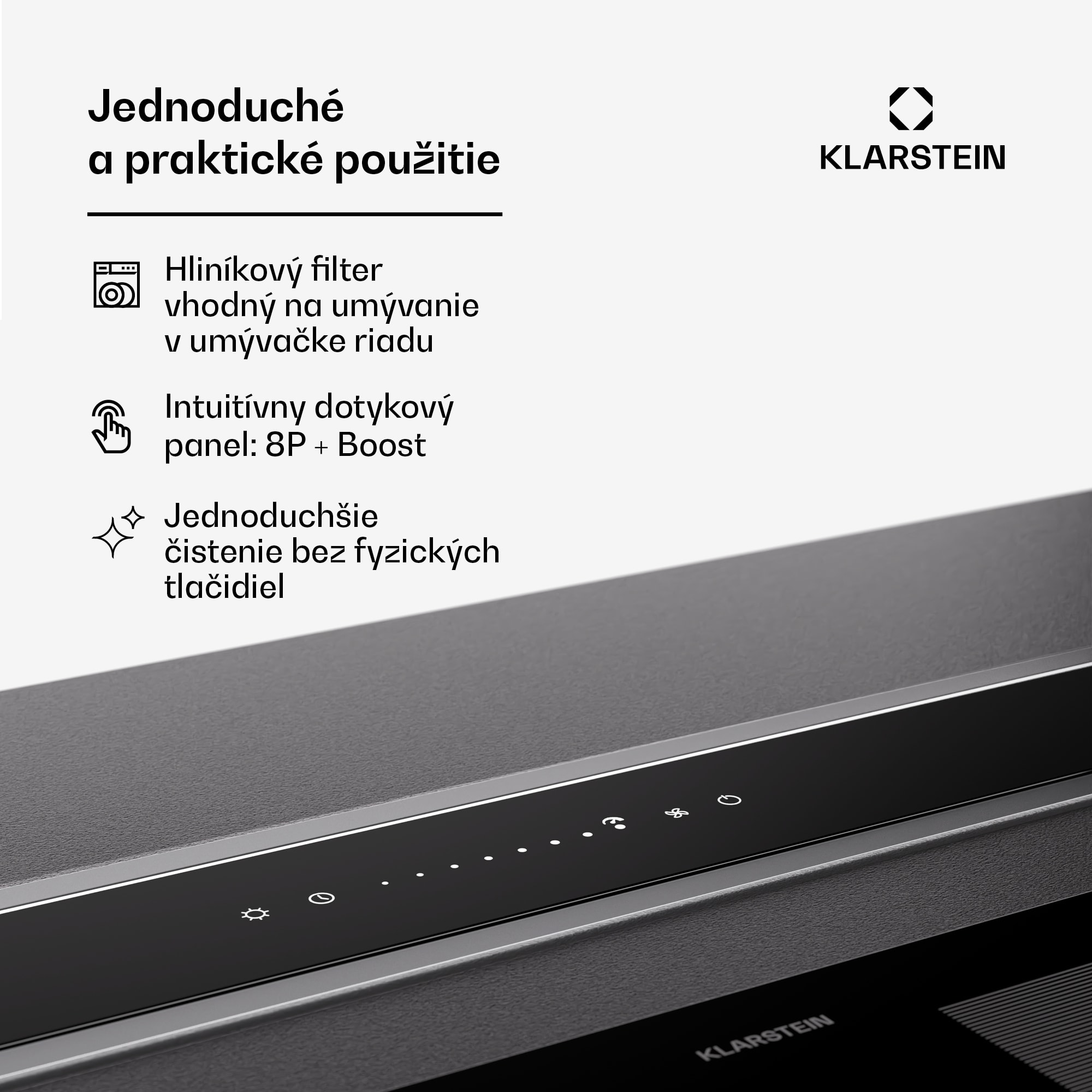 Klarstein Royal Flush Eco Slim 60, digestor, 60 cm, 650 m³/h, EEK A – Obrázok 4