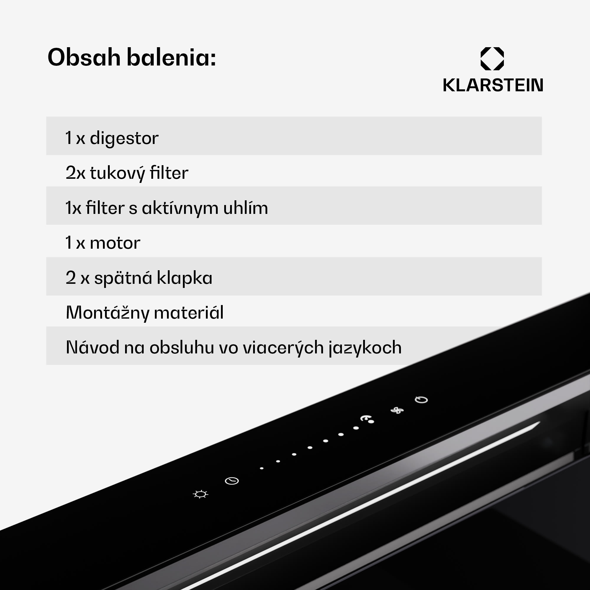 Klarstein Royal Flush Eco Slim 60, digestor, 60 cm, 650 m³/h, EEK A – Obrázok 5