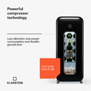 Klarstein Shirley 15 Uno. chladnička na víno, 15 fliaš, 5 - 20 °C, dotykové ovládanie, retro