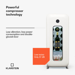 Klarstein Shirley 15 Uno, chladnička na víno, 15 fliaš, 5 - 20 °C, dotykové ovládanie, retro
