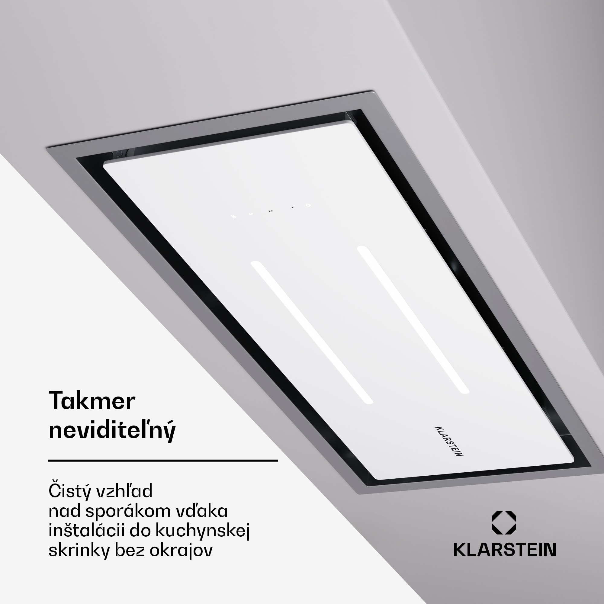 Klarstein High Line Eco 77, Stropný digestor, 77 cm, 436 m³/h, stupne, diaľkové ovládanie, ambientné osvetlenie – Obrázok 4