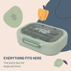 Klarstein Bunko, desiatový box, 3 priehradky, 3-dielny príbor Rozmery: cca 21 x 14,5 x 5,5 cm (Š x V x H)