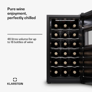 Klarstein Silent Vino 18 Uno, chladnička na víno, 46 l / 18 fliaš, 5-18 °C, dotykové
