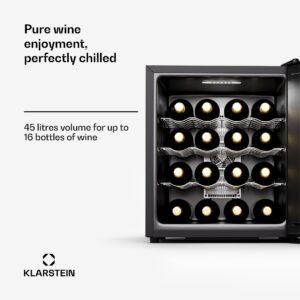 Klarstein Silent Vino 16 Uno, Chladnička na víno, 1 zóna / 16 fliaš