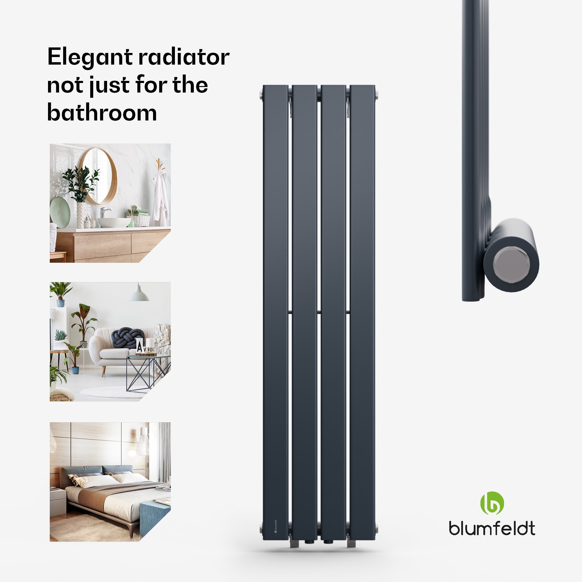 Blumfeldt Ontario, radiátor, 30 x 120, pripojenie 1/2", inštalácia na stenu, 733 W