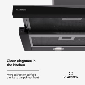 Klarstein Mariana 90 Neo, plochý digestor, 491 m³/h, odsávanie/recirkulácia vzduchu, LED, EEK C