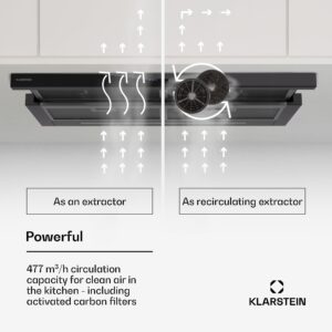 Klarstein Mariana Neo 90, plochý digestor, 90 cm, 640 m³/h, odsávanie vzduchu, LED