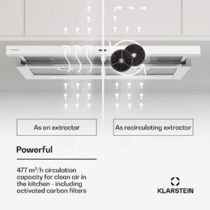 Klarstein Mariana Neo 90, plochý digestor, 90 cm, 640 m³/h, odsávanie vzduchu, LED