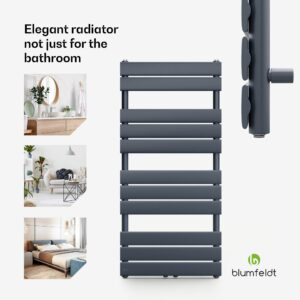 Blumfeldt Fairmont, 50 x 107, radiátor, 509 W, teplovodný, 4 vešiaky uterákov, 1/2"