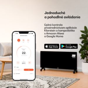 Klarstein Bornholm Smart 1500, konvekčné vykurovacie teleso, 1500W, WiFi, LED, IP24