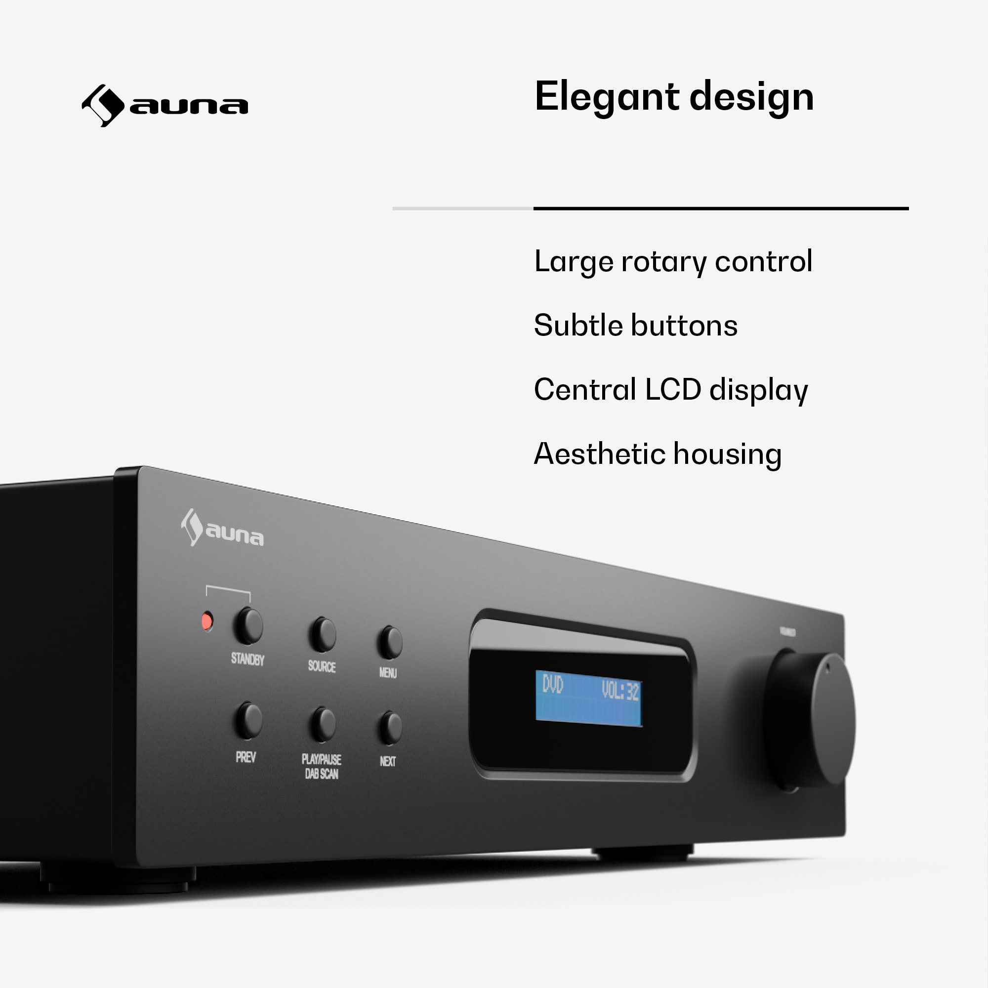 Auna Art22, Zosilňovač DAB+ BT HiFi, zosilňovač DAB+/FM rádio – Obrázok 5