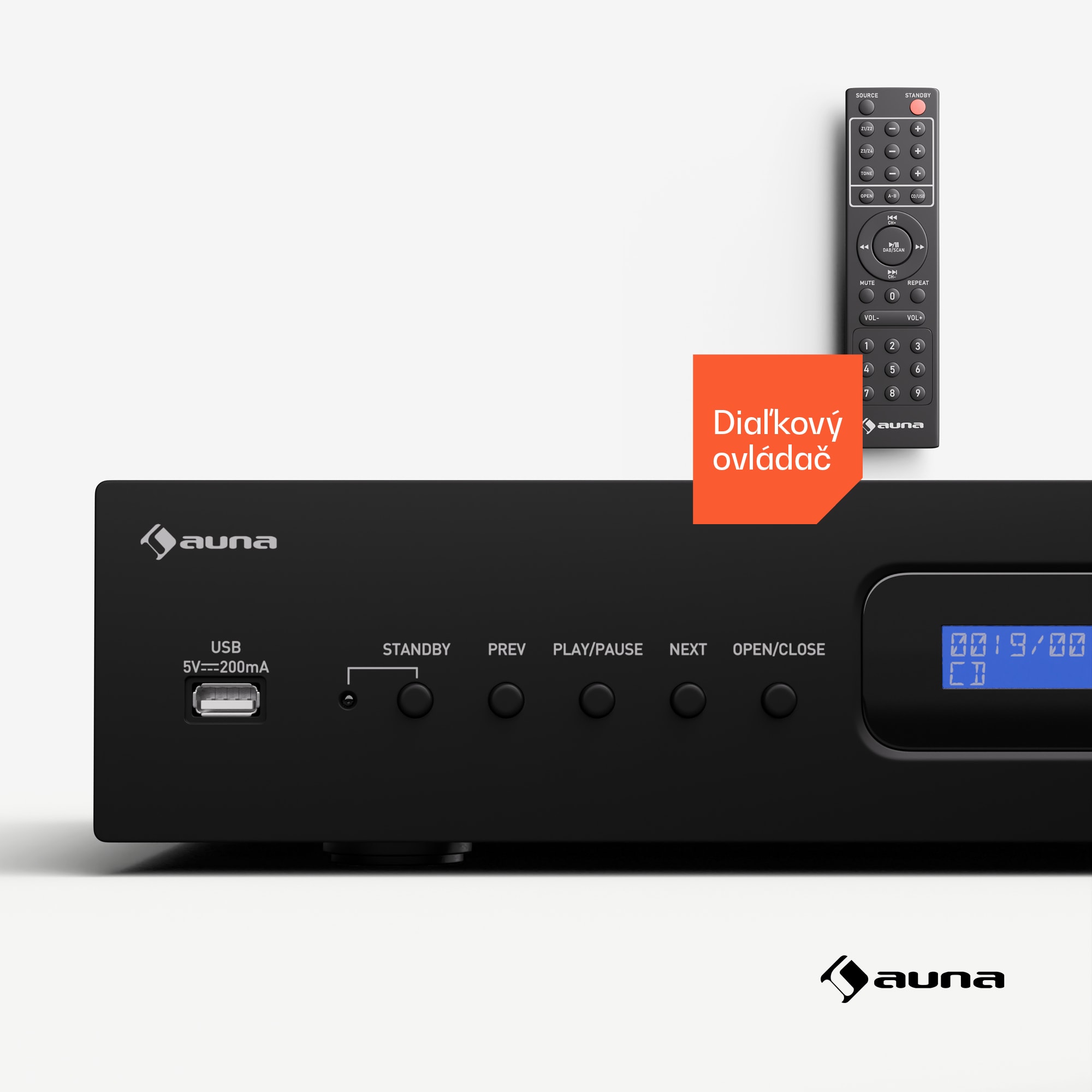 Auna Art22 CD/MP3 prehrávač, HiFi prehrávač, CD, CD-R/RW, CD-MP3, Displej, Diaľkové ovládanie – Obrázok 3