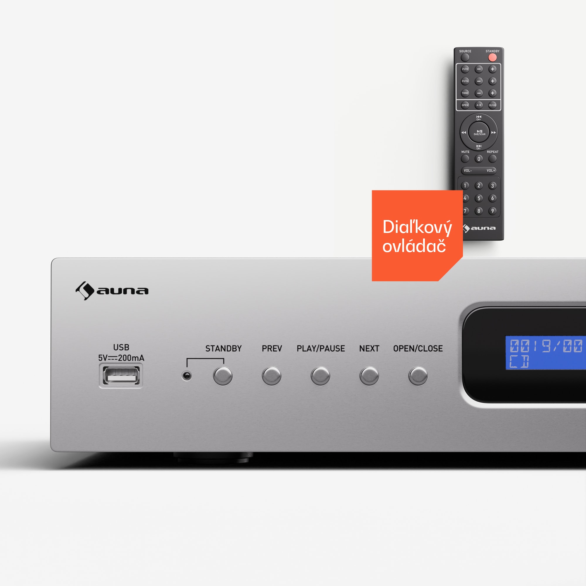 Auna Art22 CD/MP3 prehrávač, HiFi prehrávač, CD, CD-R/RW, CD-MP3, Displej, Diaľkové ovládanie – Obrázok 3