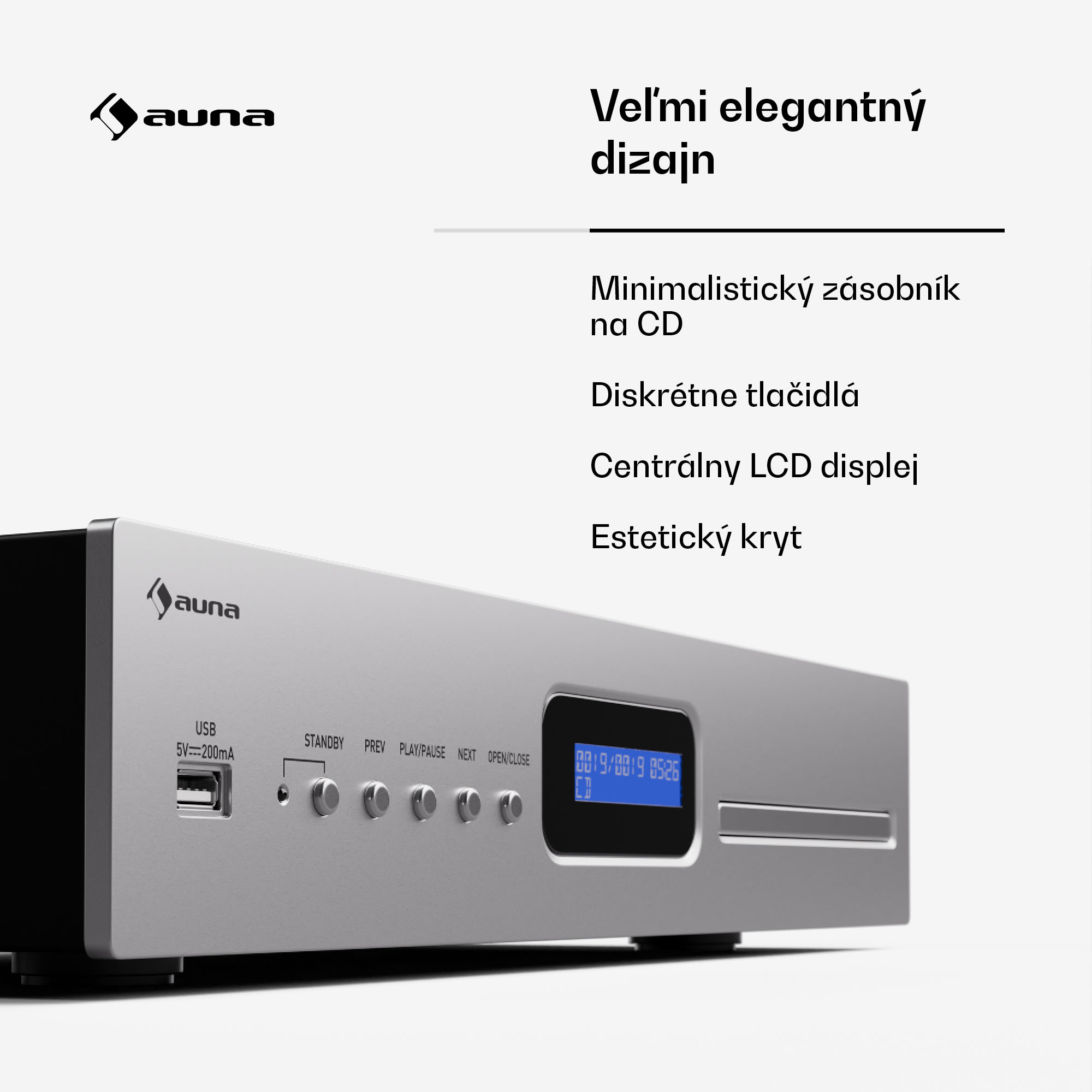 Auna Art22 CD/MP3 prehrávač, HiFi prehrávač, CD, CD-R/RW, CD-MP3, Displej, Diaľkové ovládanie – Obrázok 5