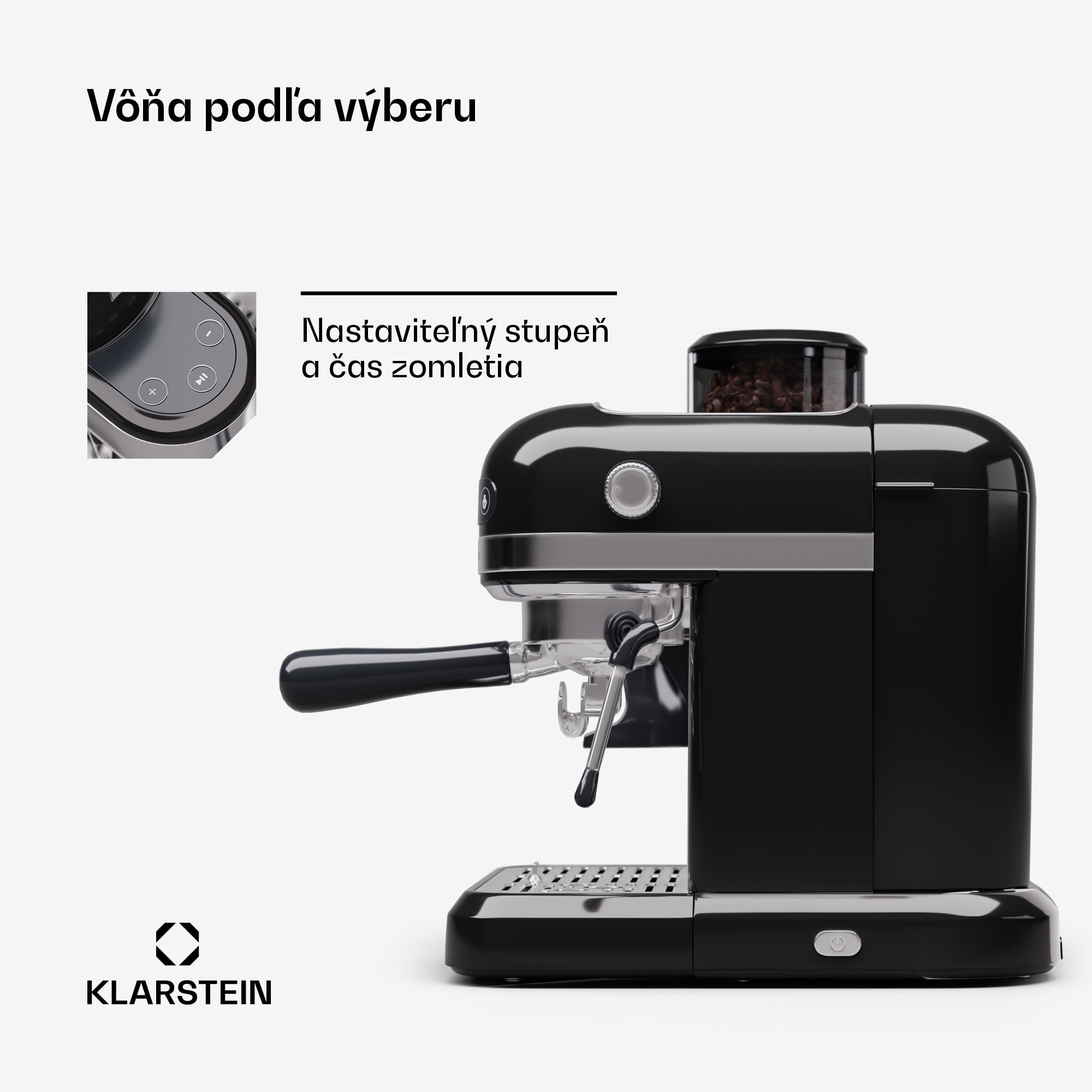Klarstein Bella Café, espresso kávovar, vrátane mlynčeka, 1550 W, 20 bar, 1,4 litra – Obrázok 3