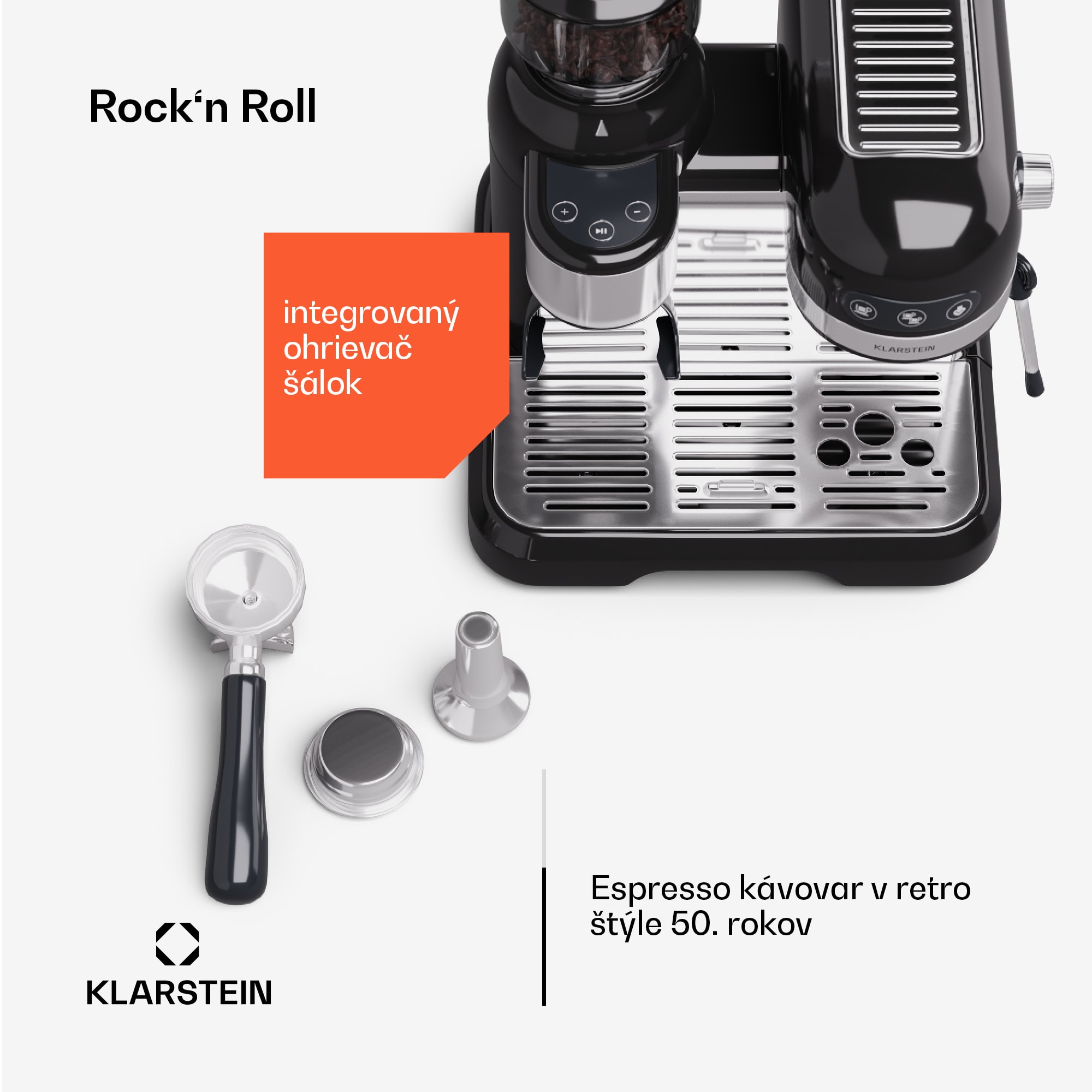 Klarstein Bella Café, espresso kávovar, vrátane mlynčeka, 1550 W, 20 bar, 1,4 litra – Obrázok 4