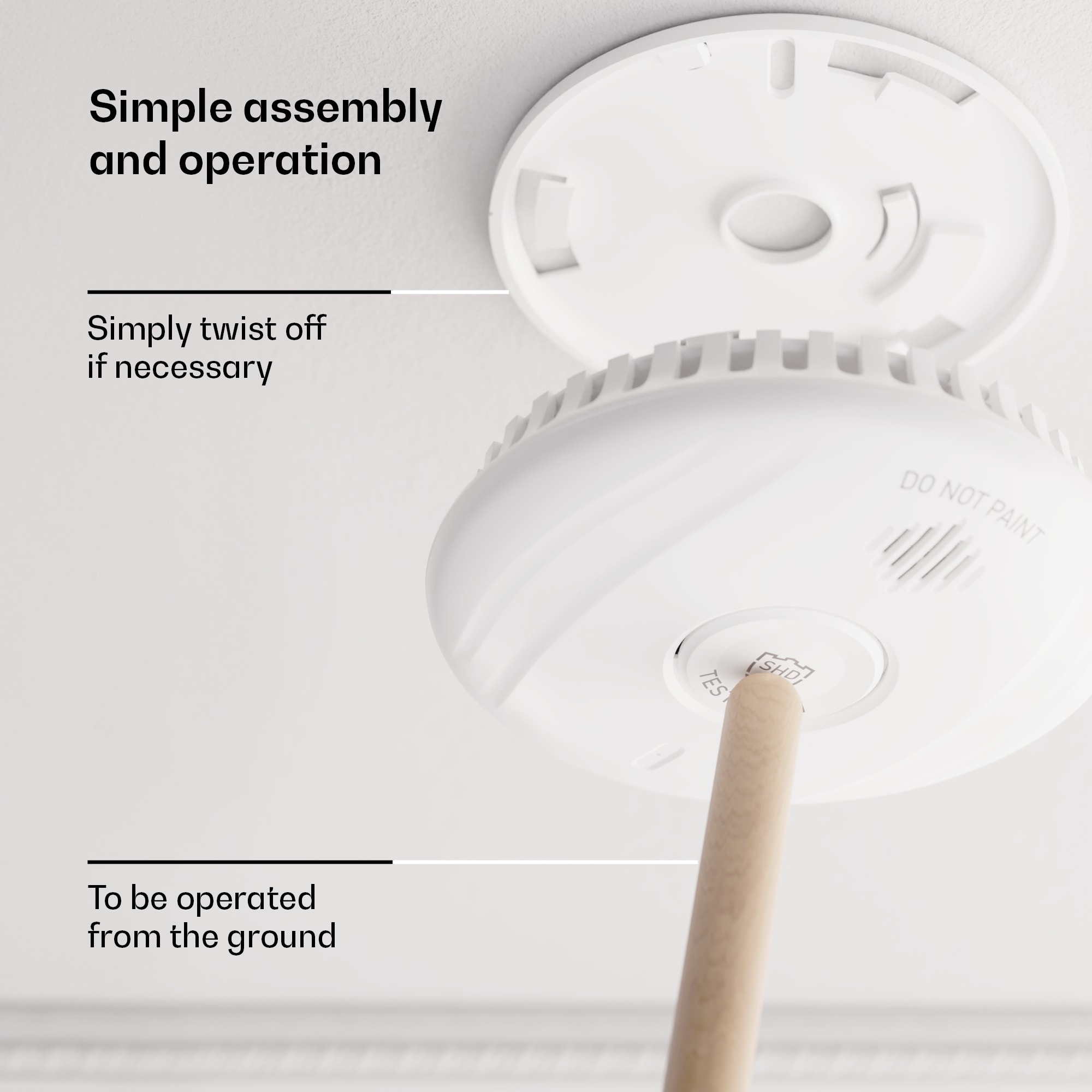 SHD by oneConcept, detektor dymu DOF Pro10, plastový, varovný signál: 85 dB, životnosť batérie 10 rokov – Obrázok 3