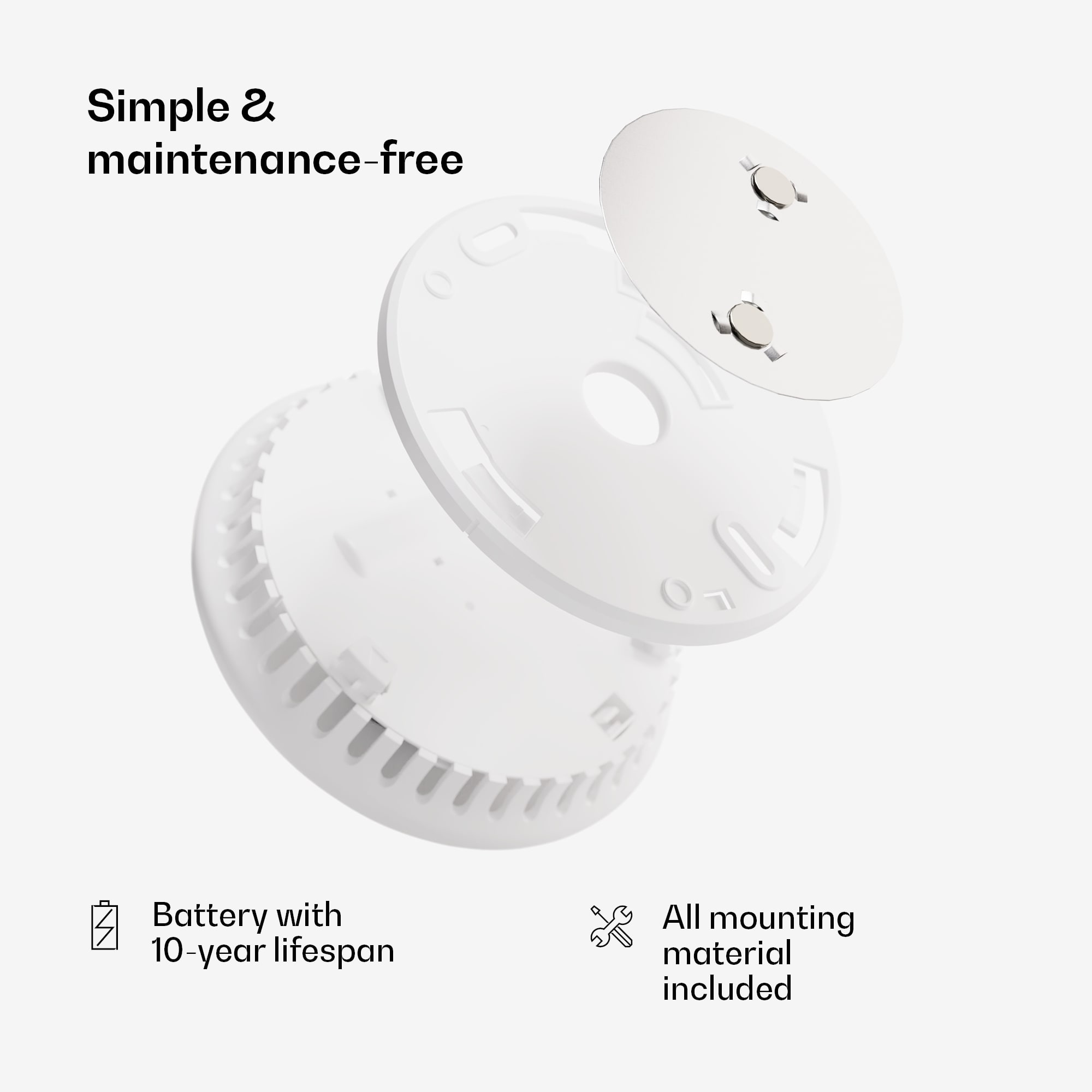 SHD by oneConcept, detektor dymu DOF Pro10, magnetický držiak, varovný signál: 85 dB, životnosť batérie 10 rokov – Obrázok 5