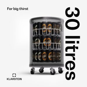 Klarstein Mr. Barbot 30, chladnička na nápoje, barová chladnička, 30 litrov, 0-16 °C, mobilná
