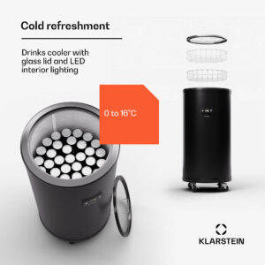 Klarstein Mr. Barbot 75, chladnička na nápoje, barová chladnička, 75 litrov, 0-16 °C, mobilná