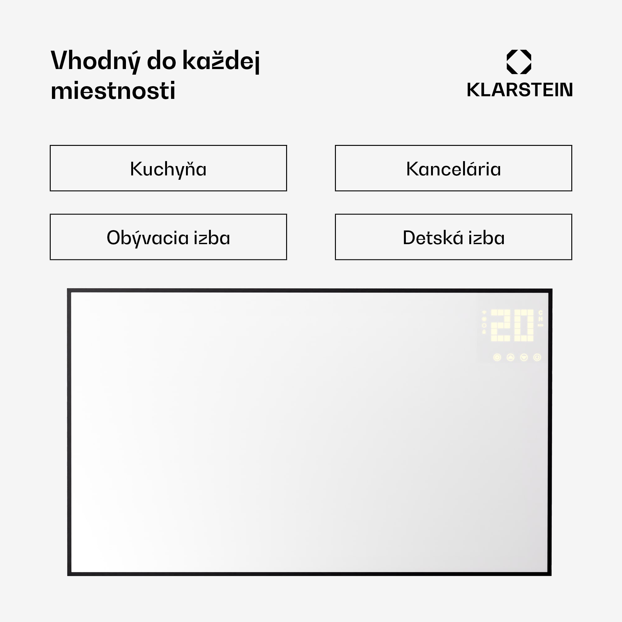 Klarstein Wonderwall Smart Bornholm, Infražiarič, 100 x 60 cm, 600 W, aplikácia – Obrázok 5