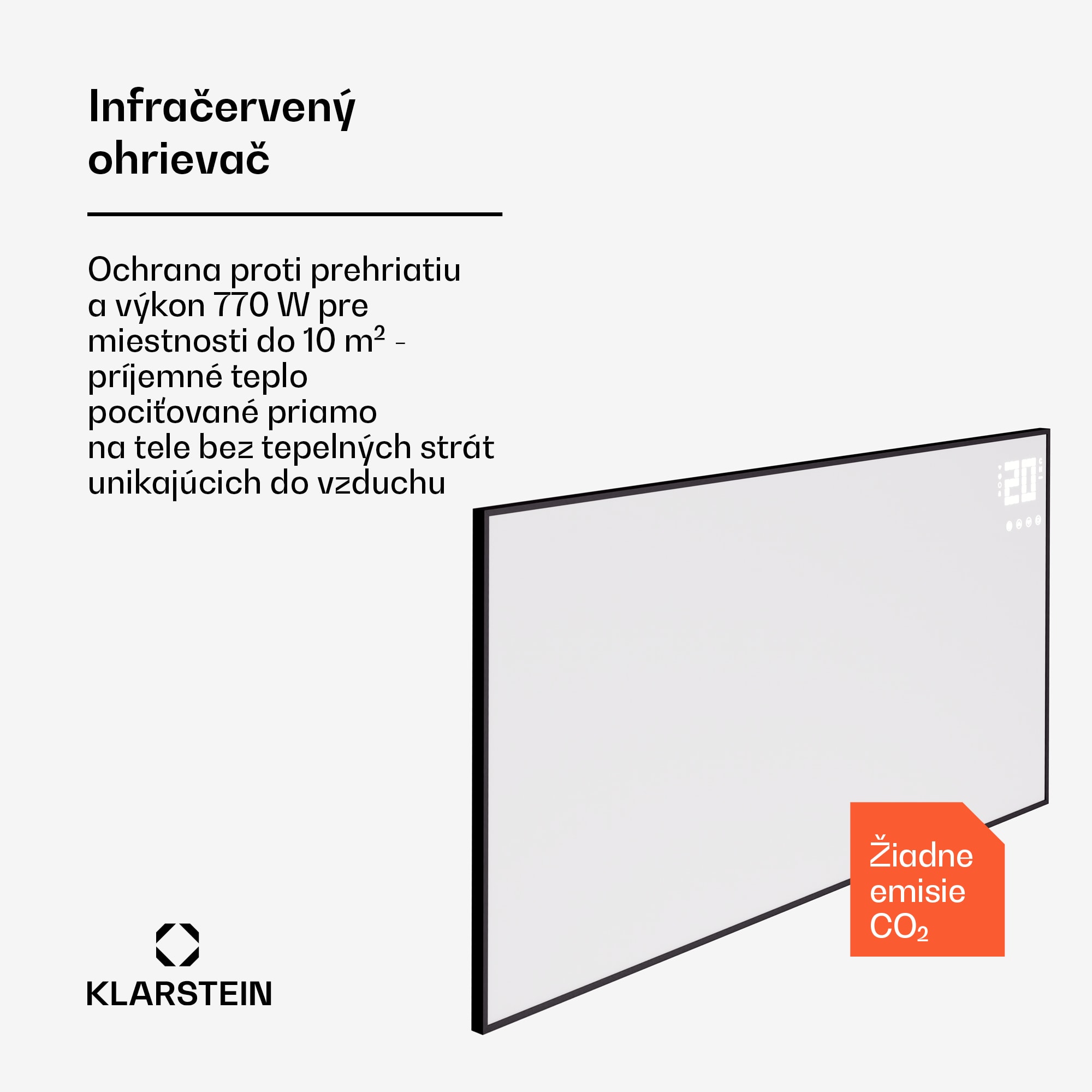 Klarstein Wonderwall Smart Bornholm, infražiarič, 120 x 60 cm, 770 W, aplikácia – Obrázok 2